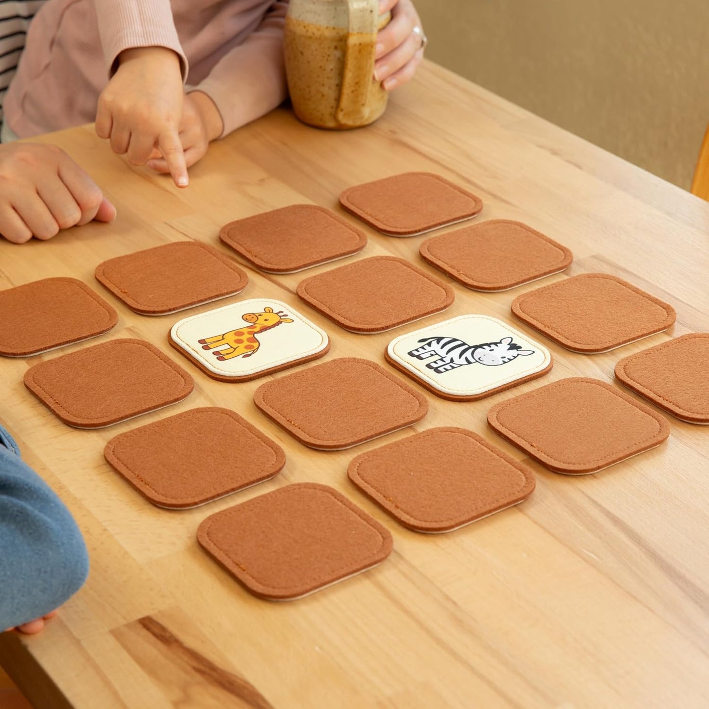 Felt Matching Game for Ages 2–4 – Soft and Safe for Ages 1+ – Montessori Memory Game – Sensory Flash Cards – Best Educational Gift for Ages 1–3 - Woodland Animal Theme