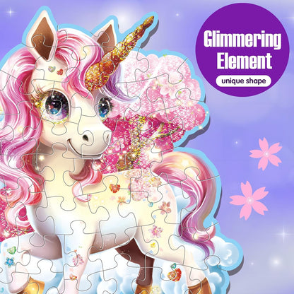 Jumbo Floor Puzzle for Kids,48 Piece Unicorn Large Jigsaw Puzzles,Puzzle for Toddler Ages 3-5,Fun Educational Preschool Learning Toy Easter Gift for Boys & Girls Ages 4-8