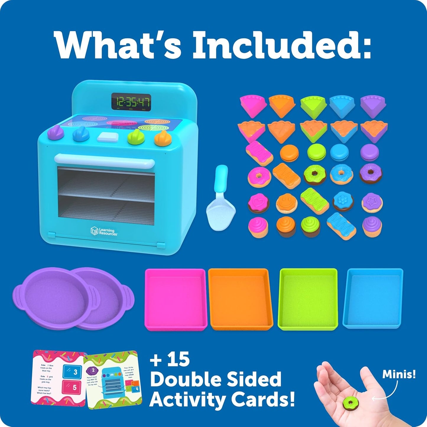 Learning Resources Sorting Sweets Mini Oven, Play Food, Kids Kitchen Playset, Pretend Play Toys, Mini Food, Sorting Toys, Montessori Cooking Set for Toddlers