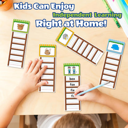 Sight Words Flash Cards Kindergarten, 30 Word Ladder Flip Books for Kids, Phonics Word Family Build Book, Reading & Spelling Games, Preschool Learning Activities, Homeschool & Classroom