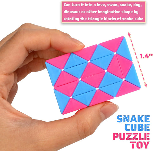 35 Pack 24 Blocks Magic Snake Cube Toy,Fidget Mini Snake Cube Puzzle Toy for Kids,Mini Plastic Puzzle Cube Toy for Kids Party Supplies,Classroom Rewards