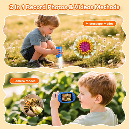 1000X Digital Handheld Microscope for Kids with 2.0" IPS Screen, Outdoor Toys Portable STEM Science Lab Gifts, Rechargeable Pocket Microscope Educational Toy for Boys & Girls Age 4-6 8-12, Orange
