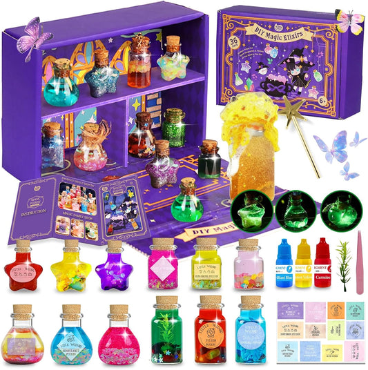 Magic Potion Kit for Kids - 22 Mixed Fairy Potion Bottles, Art Craft & Decoration Toys for Girls Ages 6 7 8 9 10 12+ Year Magical Workshop Kit for Boys Girls Birthday Party Gift, Christmas