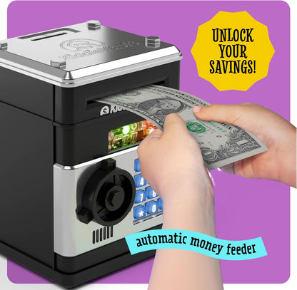 Piggy Bank for Kids - Electronic Money Saving Box w/Code- ATM Safe - Toy Coin Bank - Easter Boys Toys for Age 3, 4, 5, 6, 7, 8, 9 - Birthday Gifts for 8, 9, 10, 11, 12 Year Old Boy and Girl