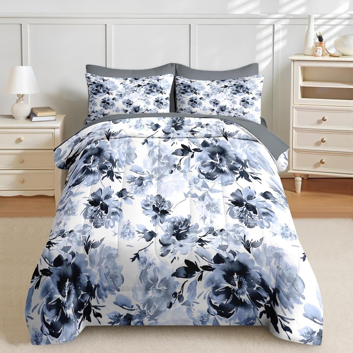Nesker Comforter Set Twin Size, Science Lab School 5 Pcs Bedding for Kids and Adults, Medical University Chemistry Bed Sheet Sets with Fitted Sheet Pillowcase & Sham
