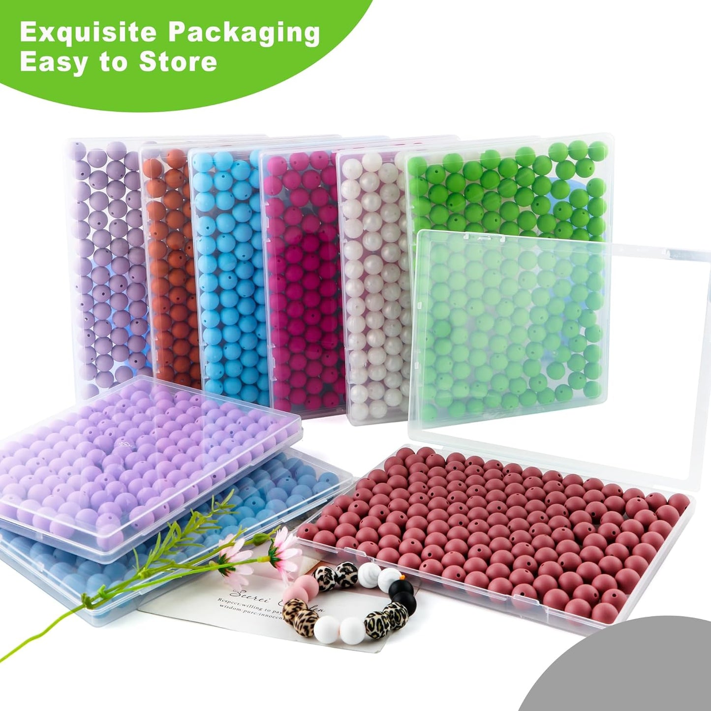 65Pcs 19mm Silicone Beads for Keychain Making Bracelet Necklace, Bulk Round Silicone Beads for Pens（Christmas Green） - Colors B