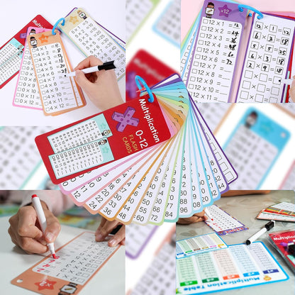 0-12 Multiplication Flash Cards, Multiplication Times Table Chart Flash Cards, Multiplicationtimes Table Chart,Fun Educational Math for 1st 2nd 3rd Grades