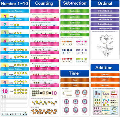 Preschool Learning Activities 60 Reusable Pages, Tracing Letter Number Handwriting Practice Book for Kids, Montessori Autism Educational Fine Motor Toddler Learning Toys for 3 4 5 Year Olds