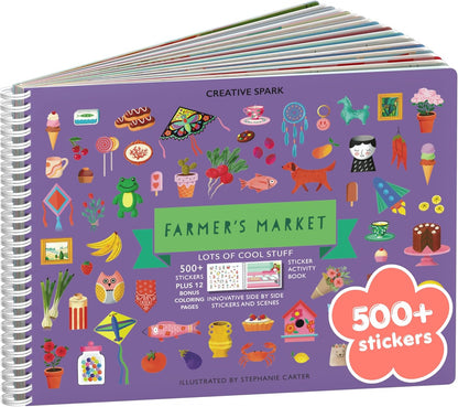 Animals Habitat 500+ Kids Sticker Book by Cupkin Toddler Airplane Travel Activity Coloring and Sticker Book, Road Trip Essentials, 12 Coloring Pages + 12 Scenes for Ages 2–8 Years - Colors A