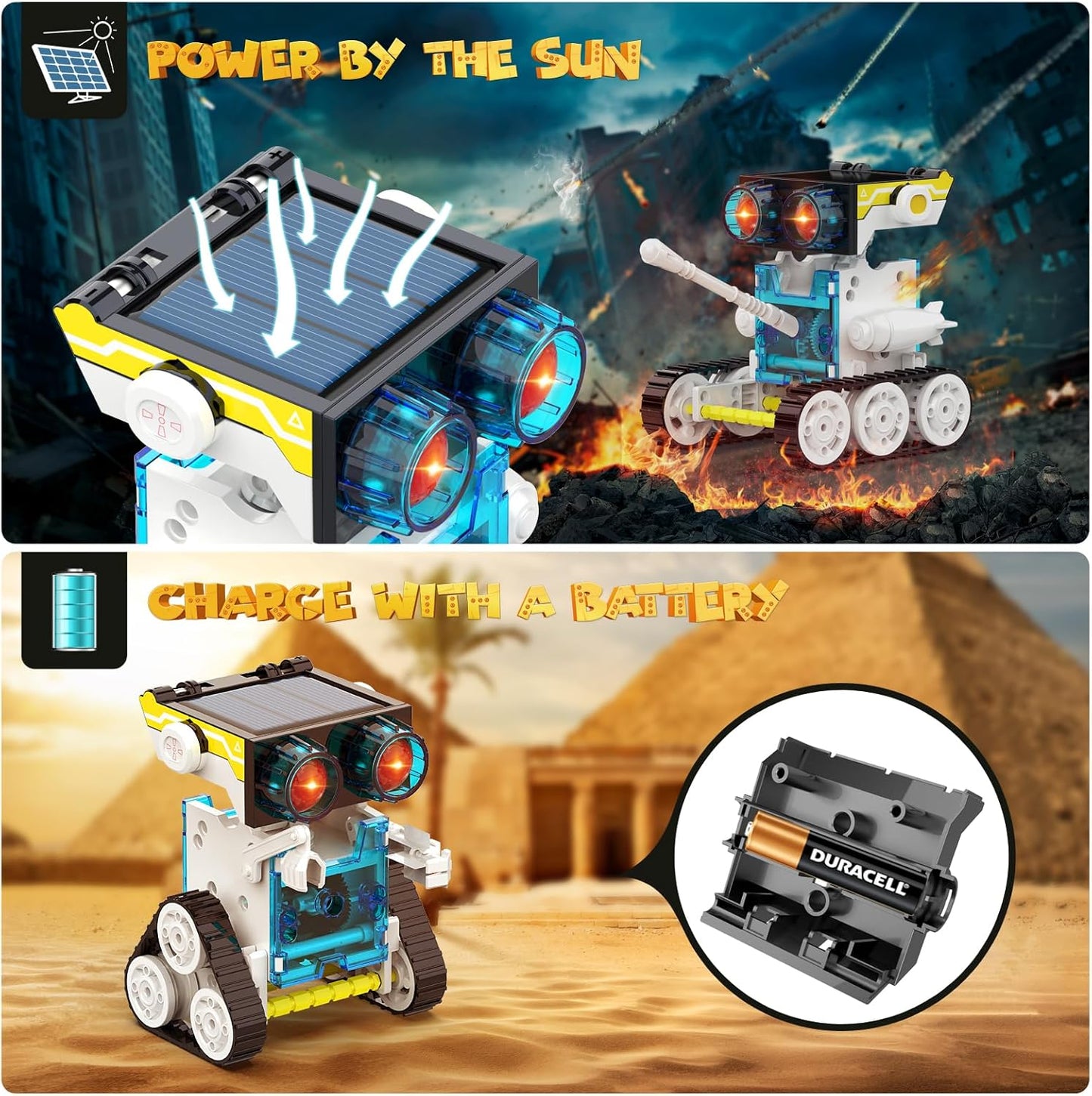 Wesfuner 30-in-1 Solar Robot Kit - 243 Pieces, STEM Educational Building Set for Kids Aged 8-12, Science Experiment Gift for Birthdays (Blue)