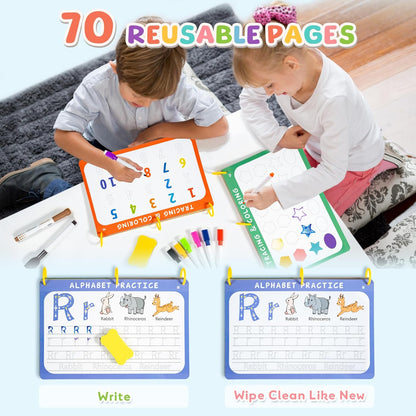 Fabeto Preschool Learning Activities, Letter Tracing Books for Kids Ages 3-5, Writing Practice for Toddler Busy Book, Montessori Educational Workbook for Kindergarten, Autism ABC Learn to Write Toy