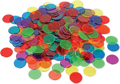Learning Resources Transparent Color Counting Chips - 250 Pieces, Ages 5+ Math Counters for Kids, Counting Chips, Perfect for Bingo Games