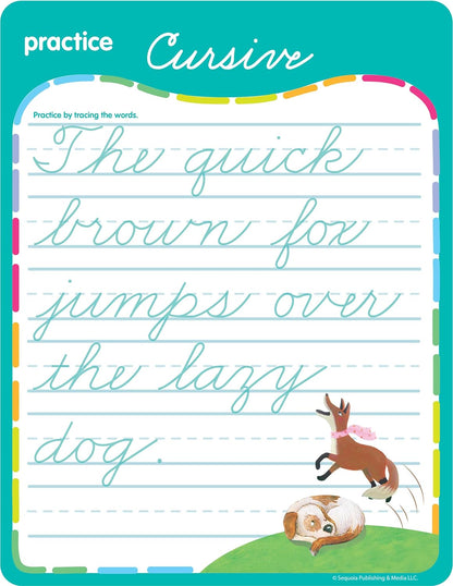 Active Minds - Write-and-Erase - Wipe Clean Learning Boards Ages 6+ - Cursive (Active Minds Welbs)