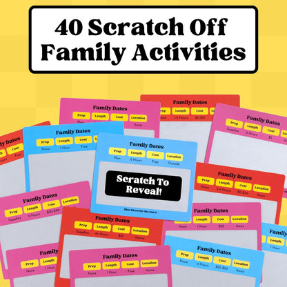 Happy Duo Family Dates 40 Scratch Off Cards – Summer Activities for Kids and Parents – Family Games for Kids and Adults