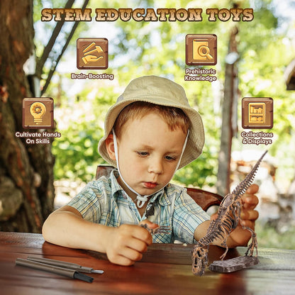 VIBIRIT Dig Up Dinosaurs Skeleton Set,Dinosaur Digging Fossil Kit Model Toys,Excavation Kits for kids5-12year,Educational Realistic Toys for Kids,Boys,Girls