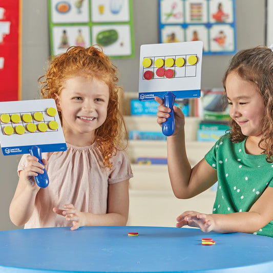 Learning Resources Rainbow Ten-Frames Classroom Set, 140 Pieces - Math Tools for Students Ages 5+, School Supplies and Teacher Resources, Classroom Supplies
