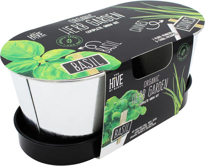 BUZZY Seeds Pollinator Garden Grow Kit with 2 Galvanized Metal Pots, Black-Eyed Susan and Coneflower Seeds, Growing Medium, Plant Markers, Chalk and Easy Instructions, Great Gift for Plant Lovers