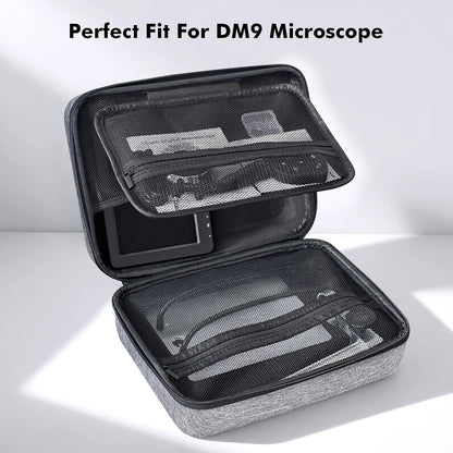 DM9 Digital Microscope Carrying Case - EVA Hard Storage Box Endoscope Case Travel Case Compatible with 4.3''/5''/7'' Digital Microscopes & Borescopes