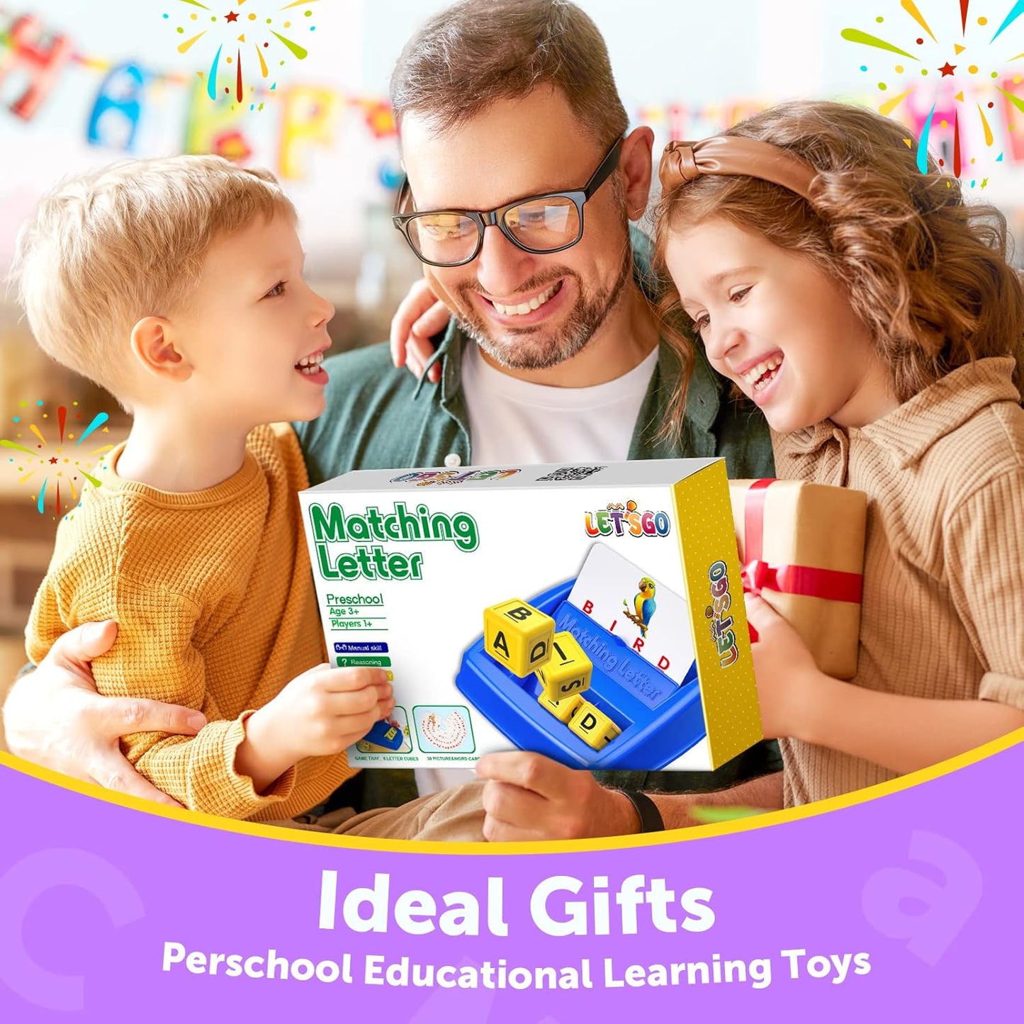 Toys for 3-8 Year Olds Boys Girls, Matching Letter Game Educational Games for Kids Ages 3-8 Easter Birthday Gifts for 3-8 Year Olds Boys Girls Preschool Kindergarten Educational Spelling Toys Green