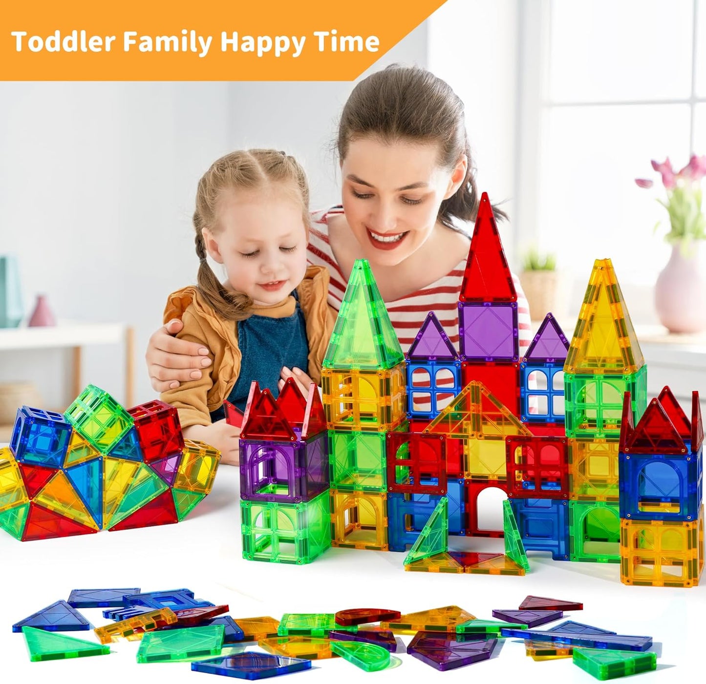 MAGBLOCK 85Pcs Marble Run Magnetic Tiles Toy Building Blocks STEM Educational Child Brain Development Kit Magnet Construction Toys for Boys Girls Kids Age 5 6 7+ Years Old