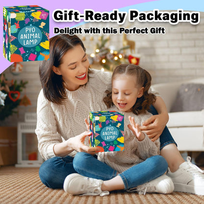 FUNZBO 4.3in Paint Your Own Dinosaur Lamp Kit - Arts and Crafts Supplies Painting for Kids Teens, DIY Night Light Dinosaur Toy for Boy Girl 3 4 5 6 7 8 9 10 11 12 Birthday Gift
