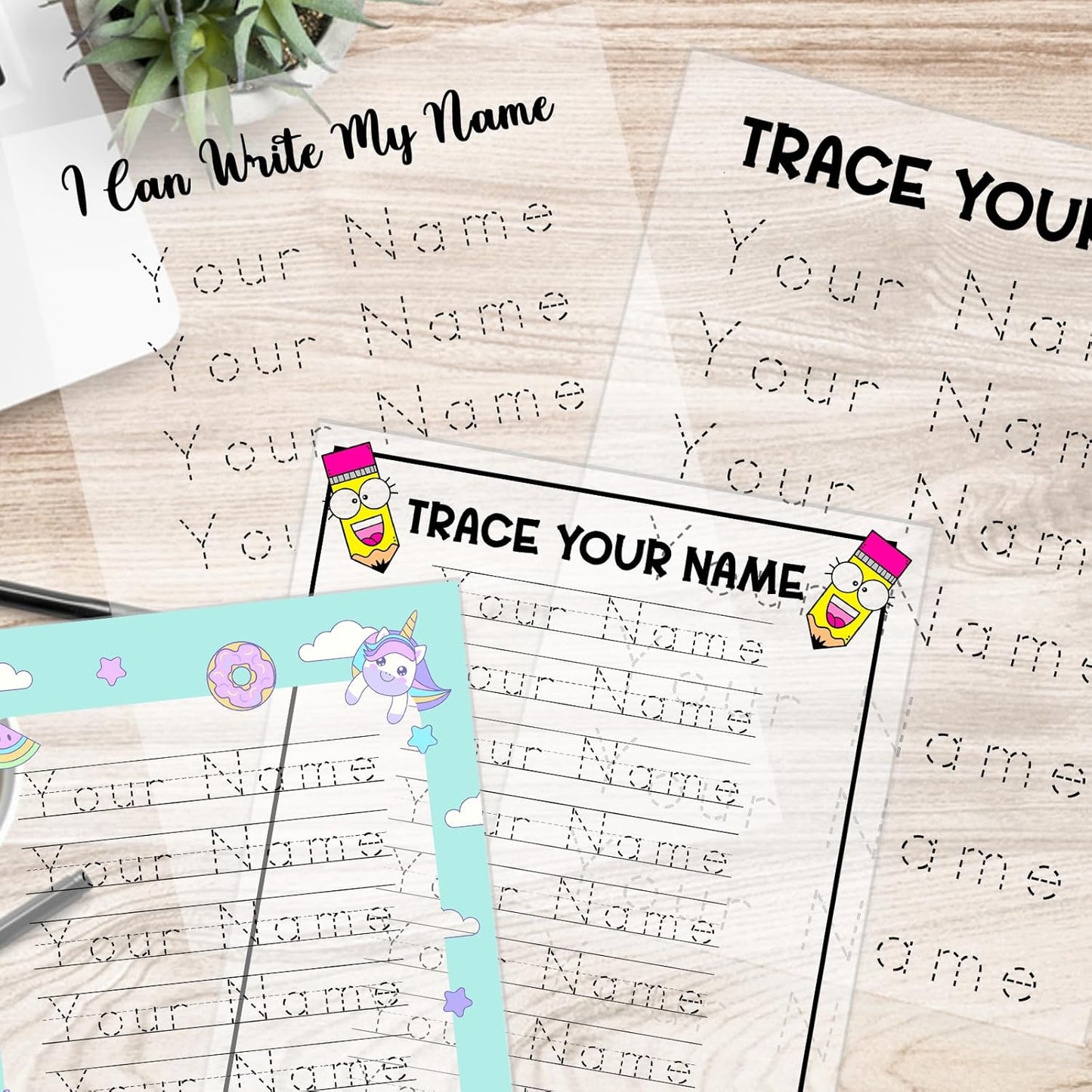 Personalized Name Writing Practice Cusotm Reusable Acrylic Name Tracing Board A4 Size Handwriting Practice for Preschool