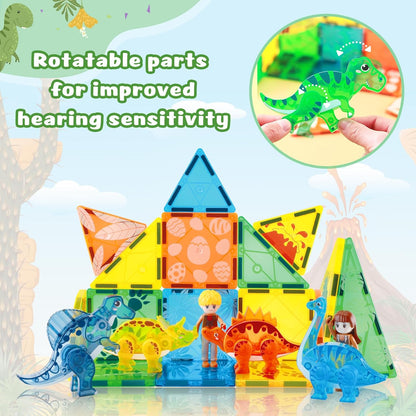 BENOKER Castle Magnetic Tiles, 3D Building Blocks STEM Educational Kids Toys for Pretend Play, 3 4 5 6 7 8 Year Old Birthday Gifts for Boys and Girls, Preschool Learning Toys for Christmas