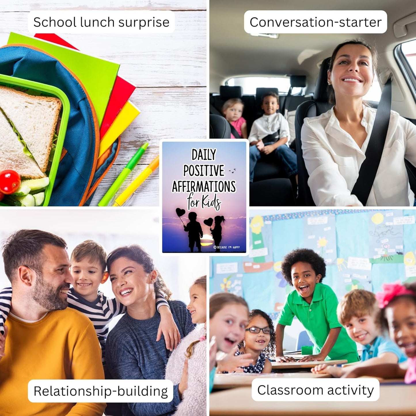 Daily Positive Affirmation Cards for Kids, Mindfulness Activities, Confidence Building, Growth Mindset, Positive Attitude, 54 Glossy cards in hard storage box, Loved by teachers, parents, & therapists