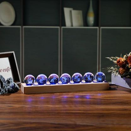 3d Crystal Ball Solar System Crystal Ball with Led Lamp Base - Best Birthday Science Gifts For Man Teacher Boy Kids Girls Men - Galaxy Jupiter Saturn Moon Earth Solar System Space Astronomy Gifts
