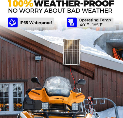 Voltset 12V Solar Battery Charger - 20W Waterproof Solar Panel Kit with Smart MPPT Controller - Trickle Charger Maintainer for Car RV Boat Marine Trailer Automotive Trailer Truck Motorcycle