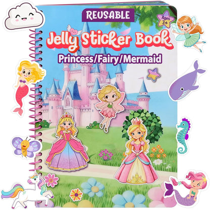 Jelly Sticker Book for Kids 2-4, Waterproof Reusable Sticker Book for Toddlers, Easy to Clean Road Trip Activities, Easter Basket Stuffers & Easter Gifts for Toddlers (Farm)