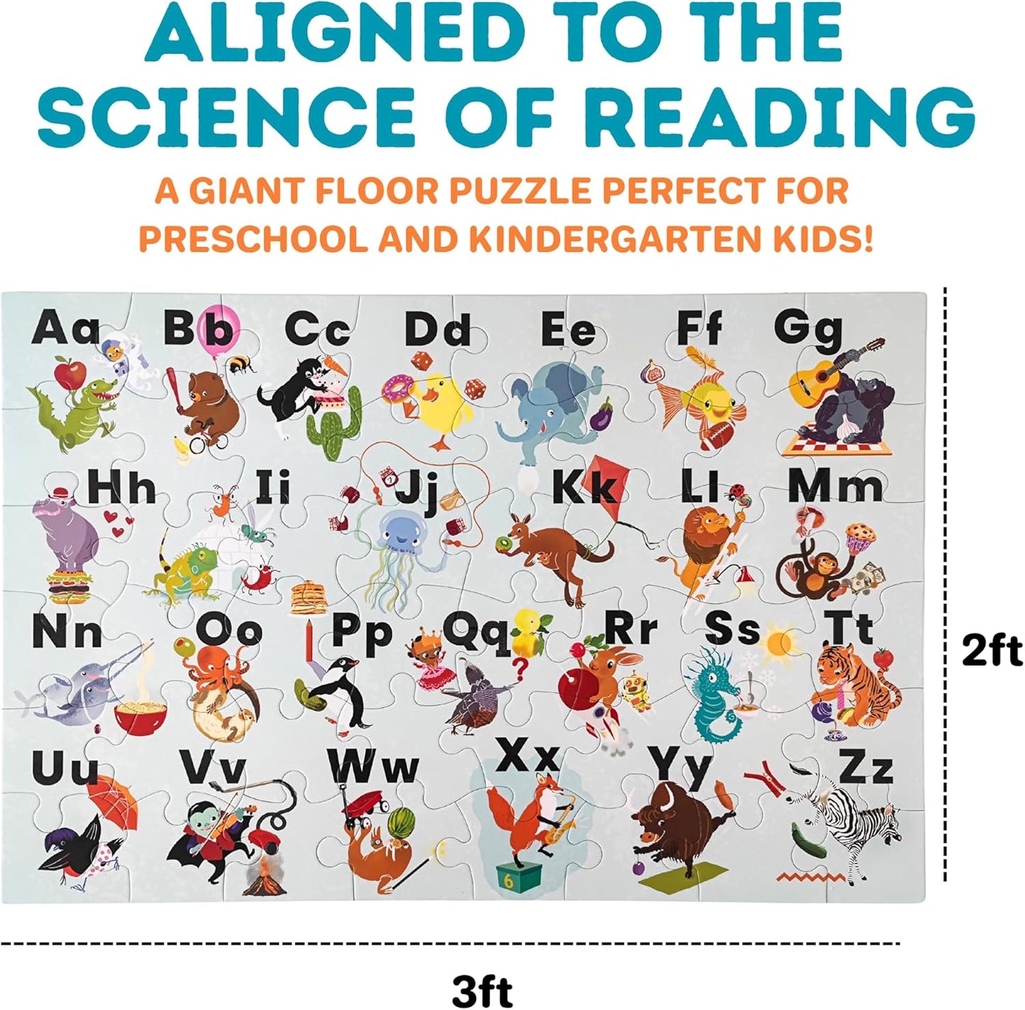 Animal Antics Alphabet Puzzles for Toddlers 3-5, ABC Puzzle, Toddler ABC Learning Toys, Preschool & Kindergarten Learning Toys for Kids