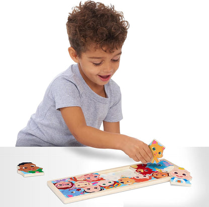 CoComelon 51-piece Classic ABC Wooden Block Set, Preschool Building Toys, Learning and Education