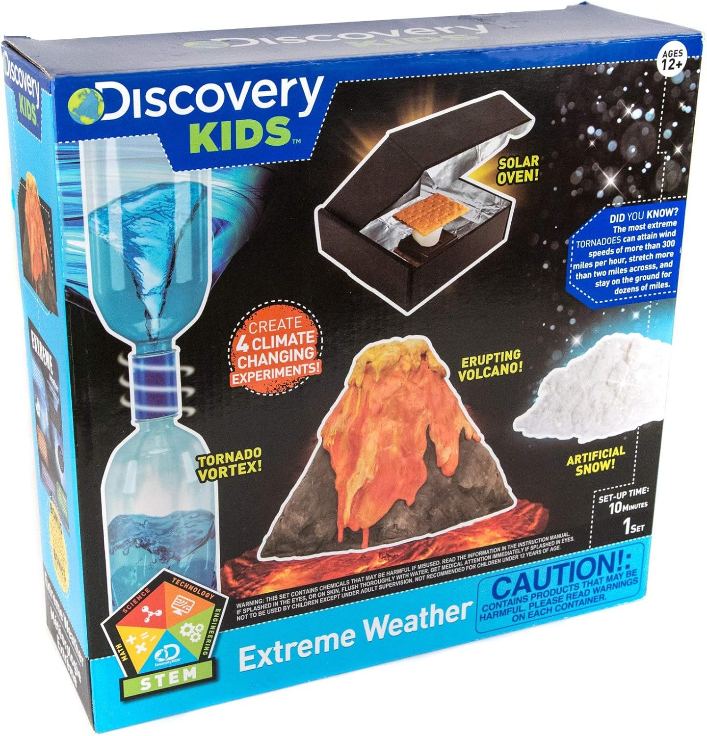 Discovery Extreme Weather STEM Science Kit, At-Home STEM Kits For Kids Age 12 And Up, Weather Experiment Kits for Young Scientists, DIY Volcano & Artificial Snow