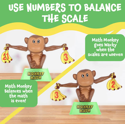 POPULAR PLAYTHINGS Monkey Math Balance Game, Simple Addition Toy with Scale, Hands-On Learning Fun, Gifts for Kids Ages 4 & Up