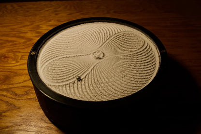 Automatic Zen Garden Desktop Sand Bowl - Kinetic Art, Black