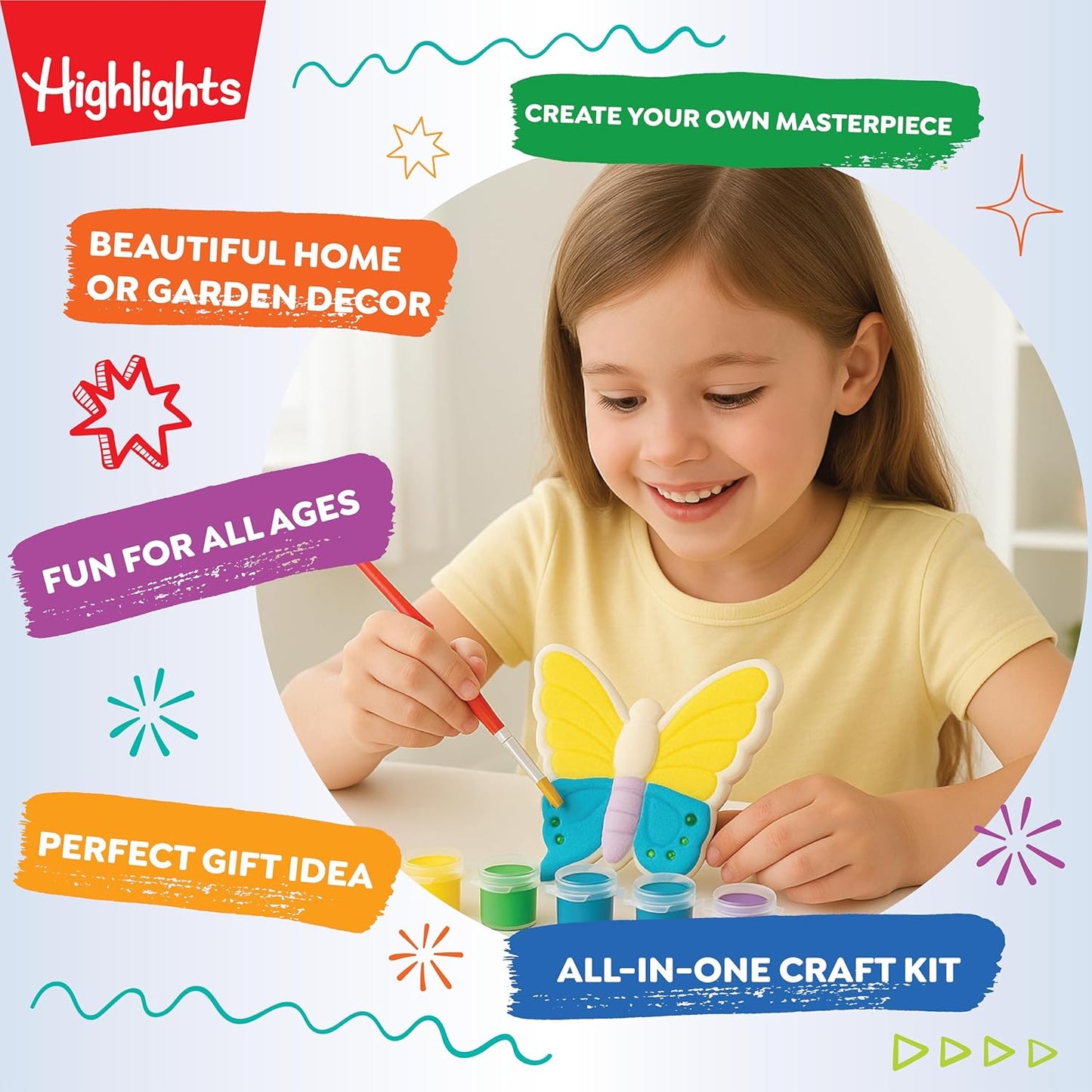 Highlights Paint Your Own Plaster Figurine & Activity Kits – DIY Art Sets with Figurines, Paints, Brush & Bonus Activities – Multiple Themes – Ages 6+