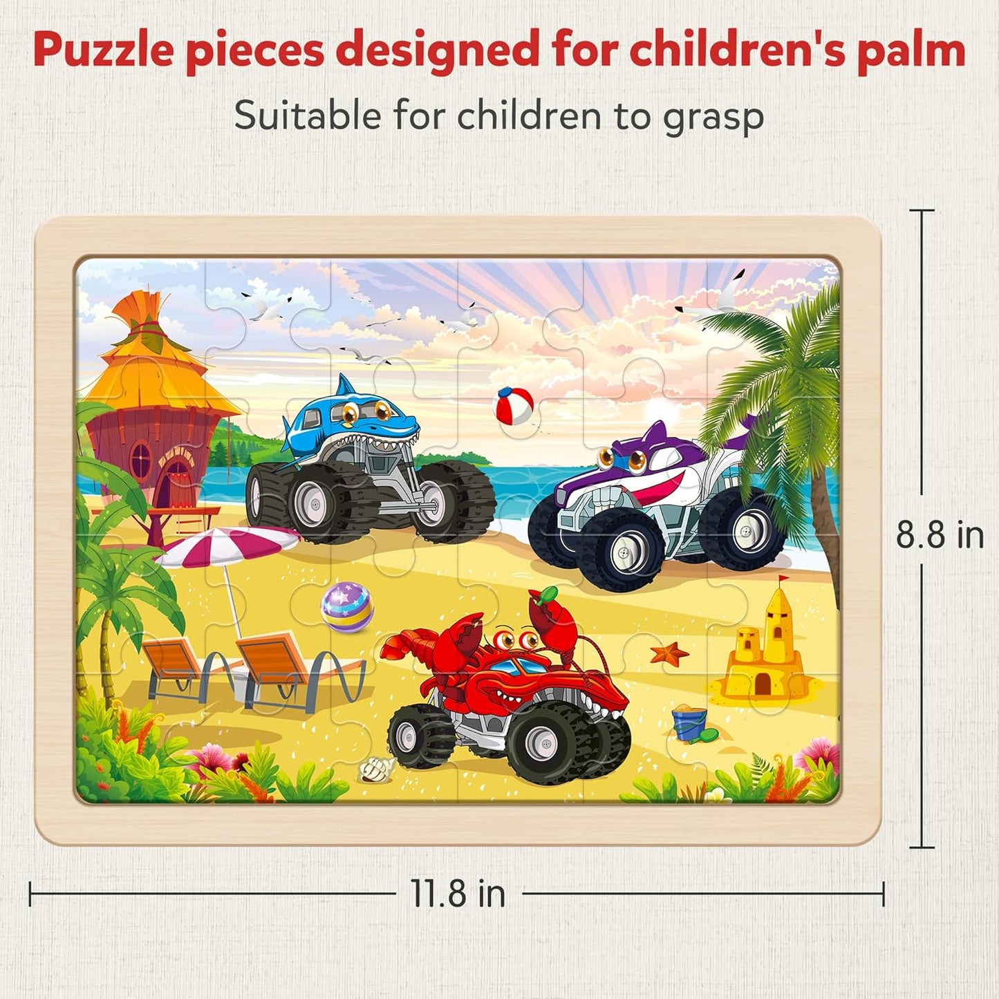 SYNARRY Large Unicorn Princess Fairy Wooden Puzzles for Girls Gift Box(12.2 * 9.4 in), 24 Pcs Puzzles for Kids Ages 4-6, Wood Puzzles for Kids Ages 3-5, Easter Basket Stuffers Gifts for Kids