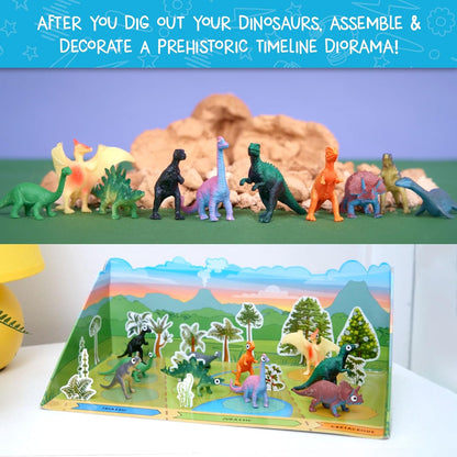Wow in the World Dino DIG & Diorama | 10 Dig-Out Plaster Dinosaur Eggs, Prehistoric DIY Diorama, Companion Audio Content, Bonus Reusable Science Tool, STEM Toy for Kids 4+ by Thames & Kosmos
