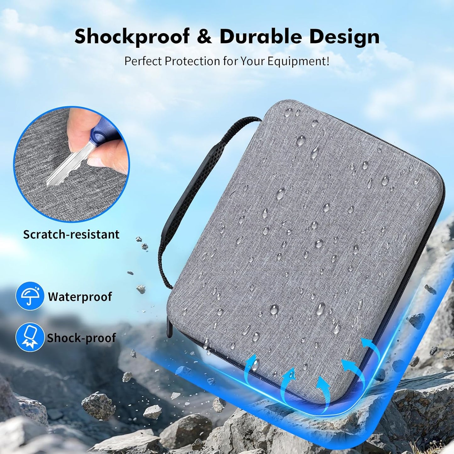 DM9 Digital Microscope Carrying Case - EVA Hard Storage Box Endoscope Case Travel Case Compatible with 4.3''/5''/7'' Digital Microscopes & Borescopes