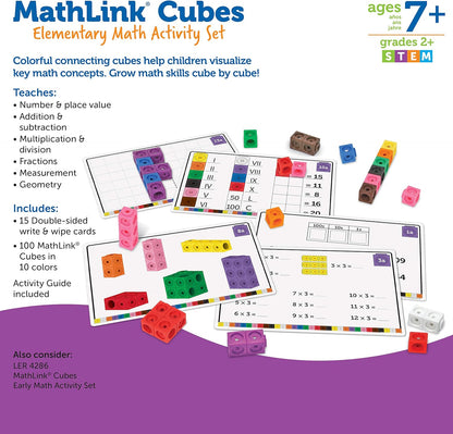Learning Resources MathLink Cubes Kindergarten Math Activity Set Sea Adventures! - 115 Pieces, Age 5+, STEM Teaching Toys, Kindergartner Games