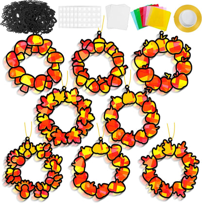 32 Sets Outer Space Suncatchers Craft Kit DIY Window Stained Glass Effect Planet Astronaut Alien Paper Crafts Home School Classroom Decoration Kid Birthday Gift Creative Art Project Activity Game - Colors B