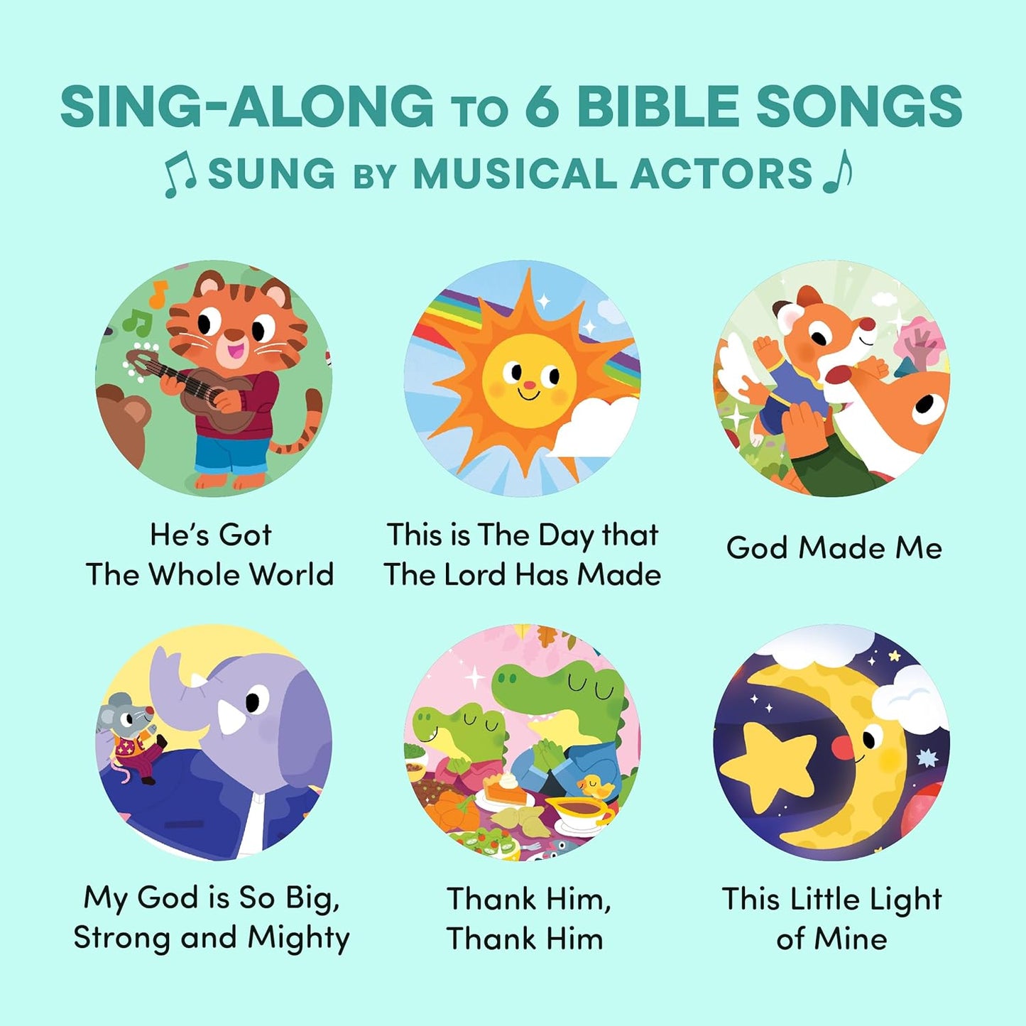 Dance with Jesus Christian Sound Books for Kids - 6 Bible Songs for Toddlers – Christian Gifts for Kids - Baby Bible for Baptism, Christening, Dedication Gifts, Sunday School, Preschool Homeschool