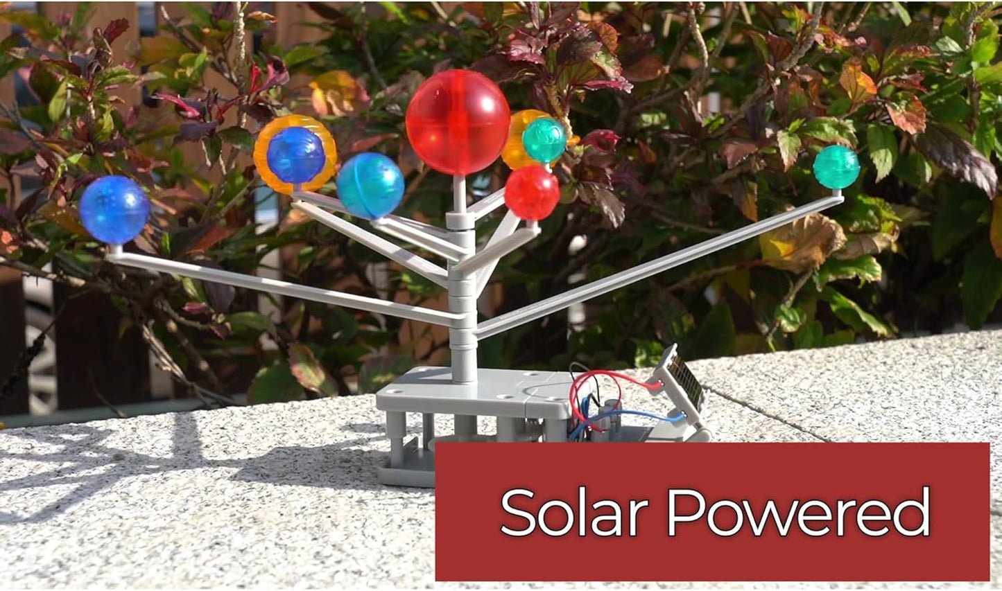 4M: Green Science: Solar System - DIY Motorized Rotating Planetarium Model, Solar & Battery Hybrid Power, STEM Building & Activity Set, Kids Ages 5+