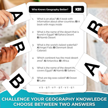 QUOKKA Board Games for Kids 8-12 and Family - Set of 4 Who Knows It Better? - 2000+ Questions Across Biology, Culture, STEM and Math - Educational Trivia Cards for Learning and Game Night