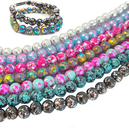 8mm Glass Beads Round Bulk for Bracelet, Glow in Dark Beads, DIY Jewelry Windchime Suncatcher Party Supplies, 300 pcs