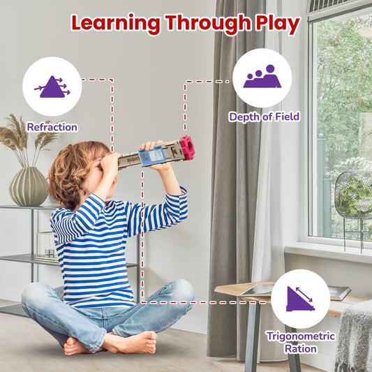Smartivity Telescope STEM Toy for Kids Ages 8-14 Years | Measure Height & Distance | Cool Birthday Gifts Ideas for Boys & Girls | DIY Science Kit for 8,9,10,11,12,13,14 I Wooden Engineering Game