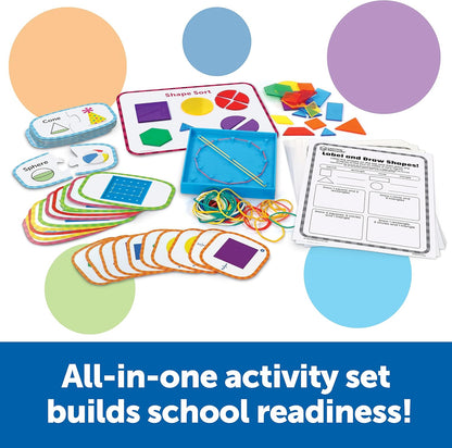 Learning Resources Skill Builders First Grade Geometry - Geometry Set for Students, First Grade Math Manipulatives, Hands On Learning Activities, Homeschool and Classroom Math Teaching Tools