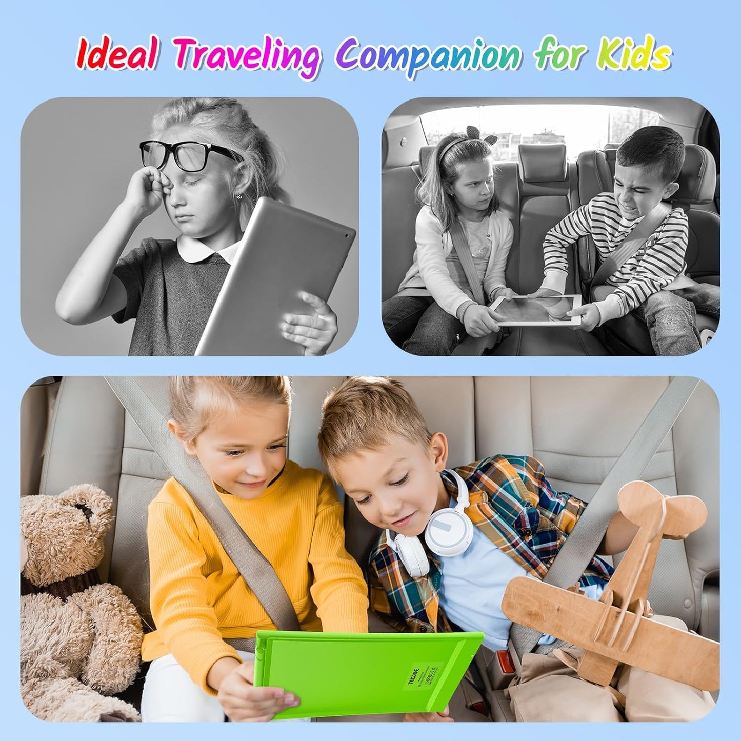 TECJOE 10 Inch 2 Pack LCD Writing Tablet, Colorful Doodle Board Drawing Tablet for Kids, No Mess Toddler Travel Learning Toys, Christmas Birthday Gifts for 3 4 5 6 7 8 Year Old Boys Girls Preschooler