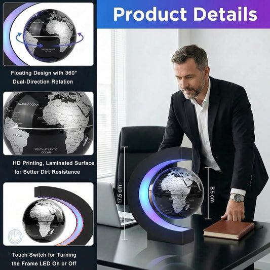 Magnetic Levitation Floating Rotating World globe for children With Colored Lamp And Touch Switch For Men Boss Cool home/Office Decor unique Gifts Or Kids Desk Tech accessories Gadget teenage Toys